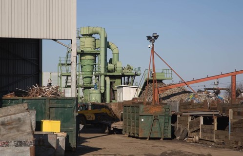 Sackers waste recycling centre machinery for metal processing, Claydon, Suffolk, England, United