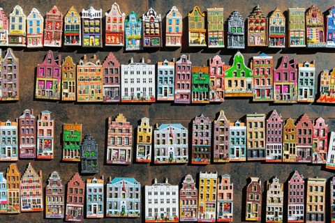 Canal houses as souvenir, magnet, magnetic, souvenir, fridge magnet, symbolic, city trip, holiday,