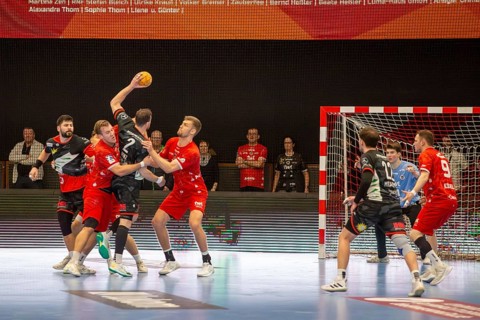 18.02.2024, 2nd HBL, German Handball League, matchday 21) : Game scene Eulen Ludwigshafen against
