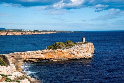 Small lighthouse at the Torre dels Facons, Porto Christo, Majorca