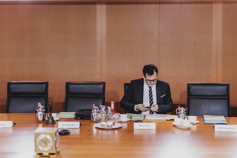 Wolfgang Schmidt (SPD), Head of the Federal Chancellery, recorded during the weekly cabinet meeting