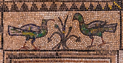 Floor mosaic of the Basilica di Santa Eufemia, Citta vecchia, island of Grado, north coast of the