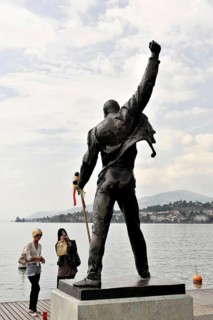 Memorial to Freddie Mercury, 1946, 1991, on the Quai de la Rouvenaz, Montreux, Canton of Vaud,