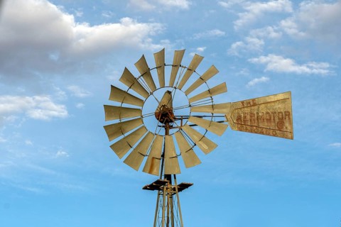 Wind turbine for pumping water, Namibia, Africa