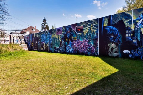 Wall of Fame, Hall of Fame in 2016, graffiti, graffiti project, tags, mural on flood protection