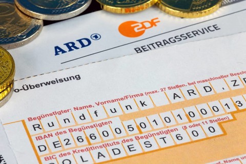 Symbolic image of the licence fee, contribution service: Close-up of a letterhead with ARD logo and