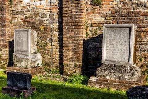Lapidarim, Basilica di Santa Eufemia, Citta vecchia, island of Grado, north coast of the Adriatic