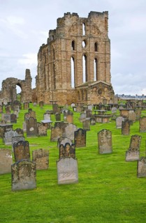 Eighteenth and nineteenth century gravestones at Tynemouth priory, Northumberland, England, United