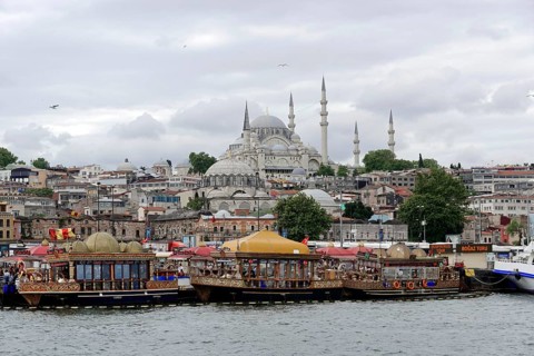 Golden Horn, view from Galata Tower, Istanbul, European part, Turkey, Asia