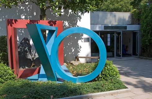 Sculpture near Yusuf Hamed Centre, Christ's College, University of Cambridge, England, United