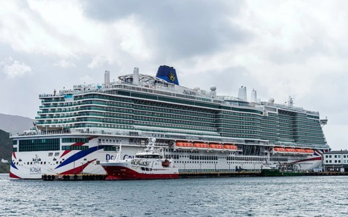 IONA PandO CRUISES in ALESUND, Geirangerfjord, Fjords, Norway, Europe