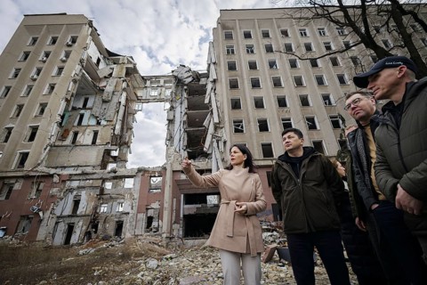 Annalena Baerbock (Alliance 90/The Greens), Federal Foreign Minister, visits the former seat of the