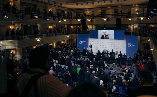 Yulia Navalnaya, woman (widow) of Alexei Navalny, recorded during a speech at the Munich Security