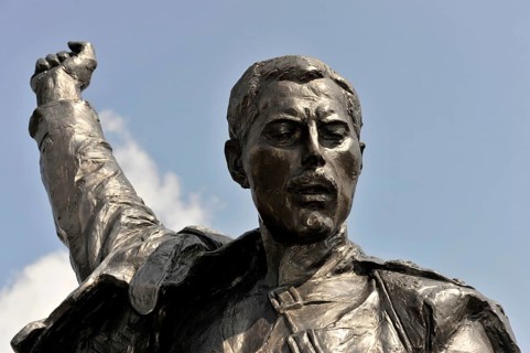 Memorial to Freddie Mercury, 1946, 1991, on the Quai de la Rouvenaz, Montreux, Canton of Vaud,