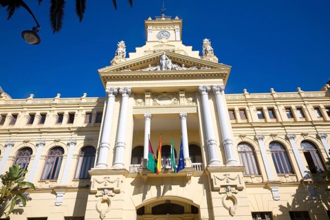 Malaga City Hall building, Malaga, Spain designed by Fernando Guerrero Strachan and Manuel Rivera