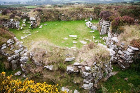 Chysauster Ancient Village is a late Iron Age and Romano-British village of courtyard houses in