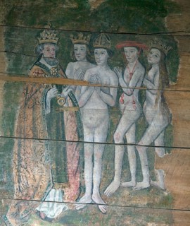 Early sixteenth century religious painting depicting the Day of Judgement called the Wenhaston
