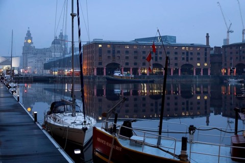 Morning atmosphere at the Royal Albert Dock Liverpool, 01.03.2019
