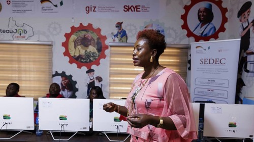 Job placement in the job centre of the SKYE vocational training project, Jos, 06.02.2024