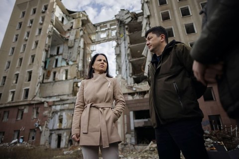 Annalena Baerbock (Alliance 90/The Greens), Federal Foreign Minister, visits the former seat of the