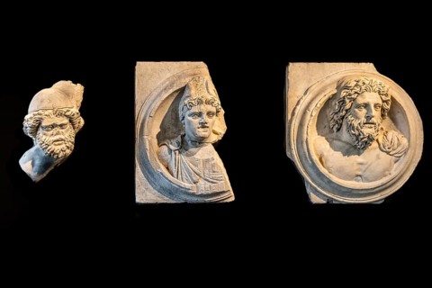 Monumental sculptures, National Archaeological Museum, Villa Cassis Faraone, UNESCO World Heritage