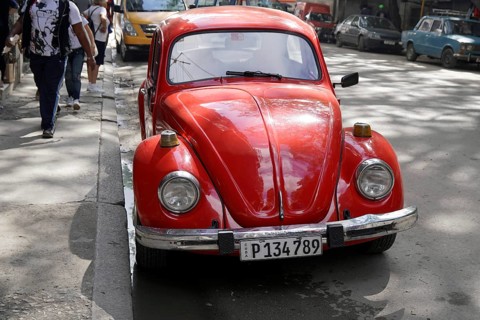 Vw Beetle classic car, Havana, Cuba, Central America