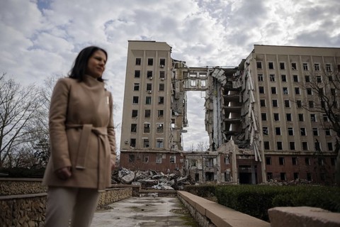 Annalena Baerbock (Alliance 90/The Greens), Federal Foreign Minister, visits the former seat of the
