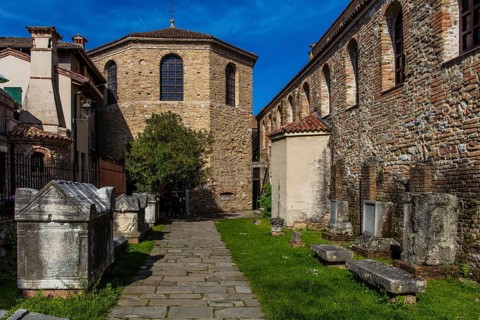 Lapidarim, Basilica di Santa Eufemia, Citta vecchia, island of Grado, north coast of the Adriatic