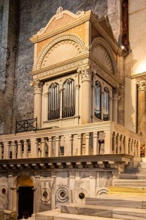 Organ, Basilica of Aquileia from the 11th century, largest floor mosaic of the Western Roman