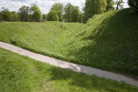 Thetford mound, a medieval motte and bailey castle, Thetford, Norfolk, England, United Kingdom,