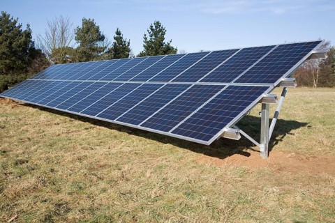 Array of photovoltaic panels for solar energy electricity generation