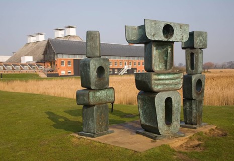 Family of Man sculpture by Barbara Hepworth, Snape Maltings, Suffolk, England, United Kingdom,