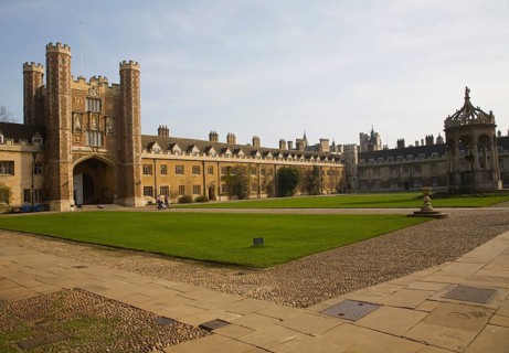 Trinity College courtyard, University of Cambridge, Cambridgeshire, England, United Kingdom, Europe