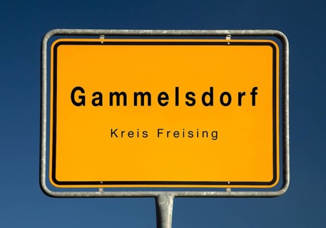 Gammelsdorf town sign, municipality in the district of Freising, Bavaria, Germany, Europe