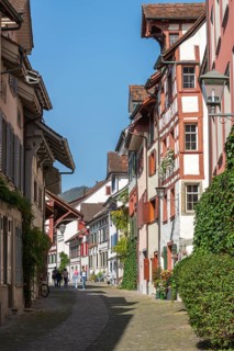 Stein am Rhein, historic old town, restored half-timbered houses, pedestrian zone, Canton