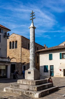 Santa Maria delle Grazie with forecourt, island of Grado, north coast of the Adriatic Sea, Friuli,