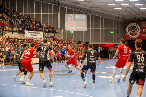 18.02.2024, 2nd HBL, German Handball League, matchday 21) : Game scene Eulen Ludwigshafen against