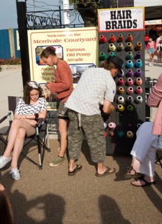 Street hair braiding, Great Yarmouth, Norfolk, England, United Kingdom, Europe
