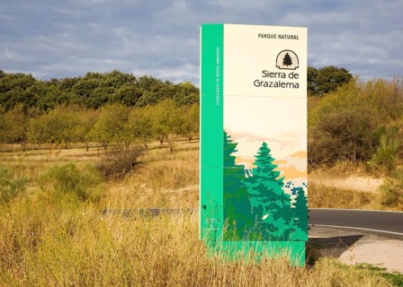 Sign for Sierra de Grazalema natural park, Cadiz province, Spain, Europe