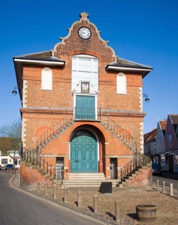 The Shire Hall built 1575 by Thomas Seckford on Market Hill, Woodbridge, Suffolk, England, United