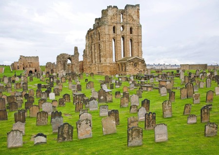 Eighteenth and nineteenth century gravestones at Tynemouth priory, Northumberland, England, United