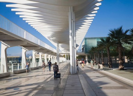 Quay two El Palmeral de las Sorpresas port development of the modern new cruise terminal, Malaga,