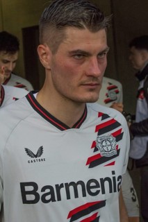 Football match, Patrik SCHICK Bayer Leverkusen portrait, Voith-Arena football stadium, Heidenheim