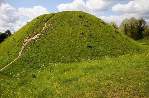 Thetford mound, a medieval motte and bailey castle, Thetford, Norfolk, England, United Kingdom,