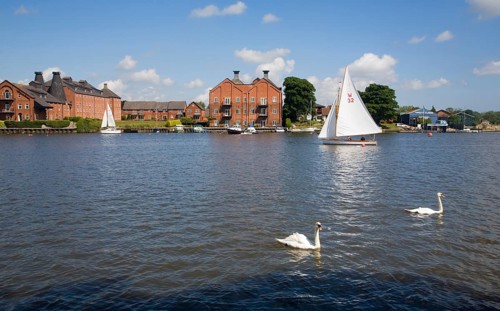 Boats on Oulton Broad, Suffolk, England, United Kingdom, Europe