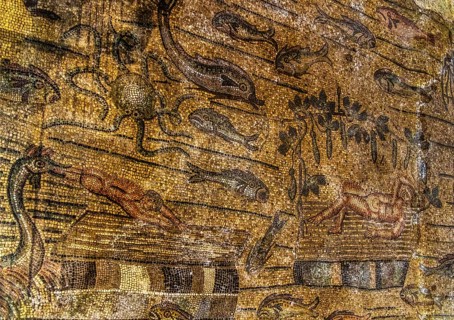 Basilica of Aquileia from the 11th century, largest floor mosaic of the Western Roman Empire,