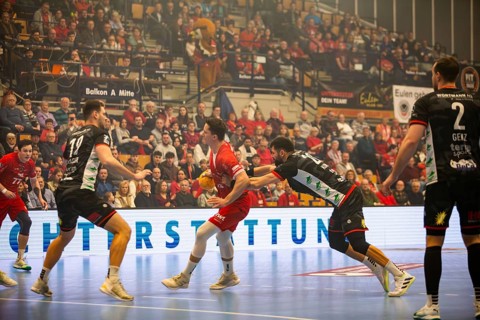 18.02.2024, 2nd HBL, German Handball League, matchday 21) : Game scene Eulen Ludwigshafen against