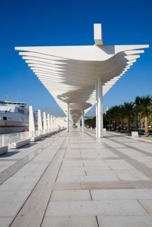 Quay two El Palmeral de las Sorpresas port development of the modern new cruise terminal, Malaga,