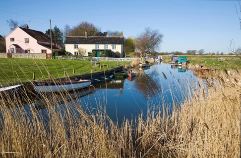 Norfolk Broads landscape at West Somerton, Norfolk, England, United Kingdom, Europe