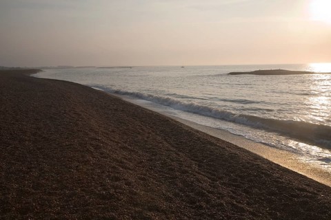 The North Sea at the mouth of the River Ore, Shingle Street, Suffolk, England, United Kingdom,